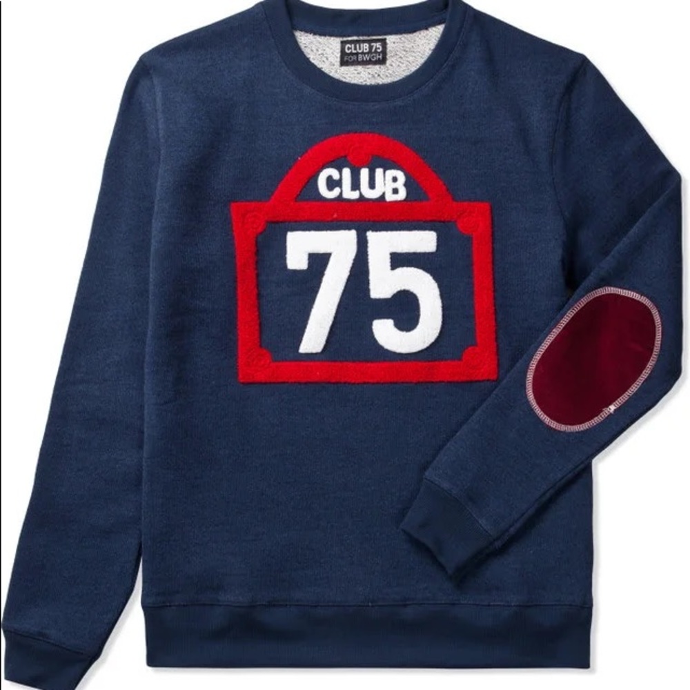 BWGH X Club 75 Paris Crewneck Pullover Sweater Men’s Small Blue